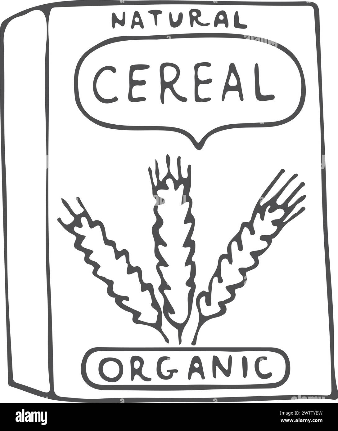Céréales biologiques naturelles. Boîte de papier noircie à la main Illustration de Vecteur