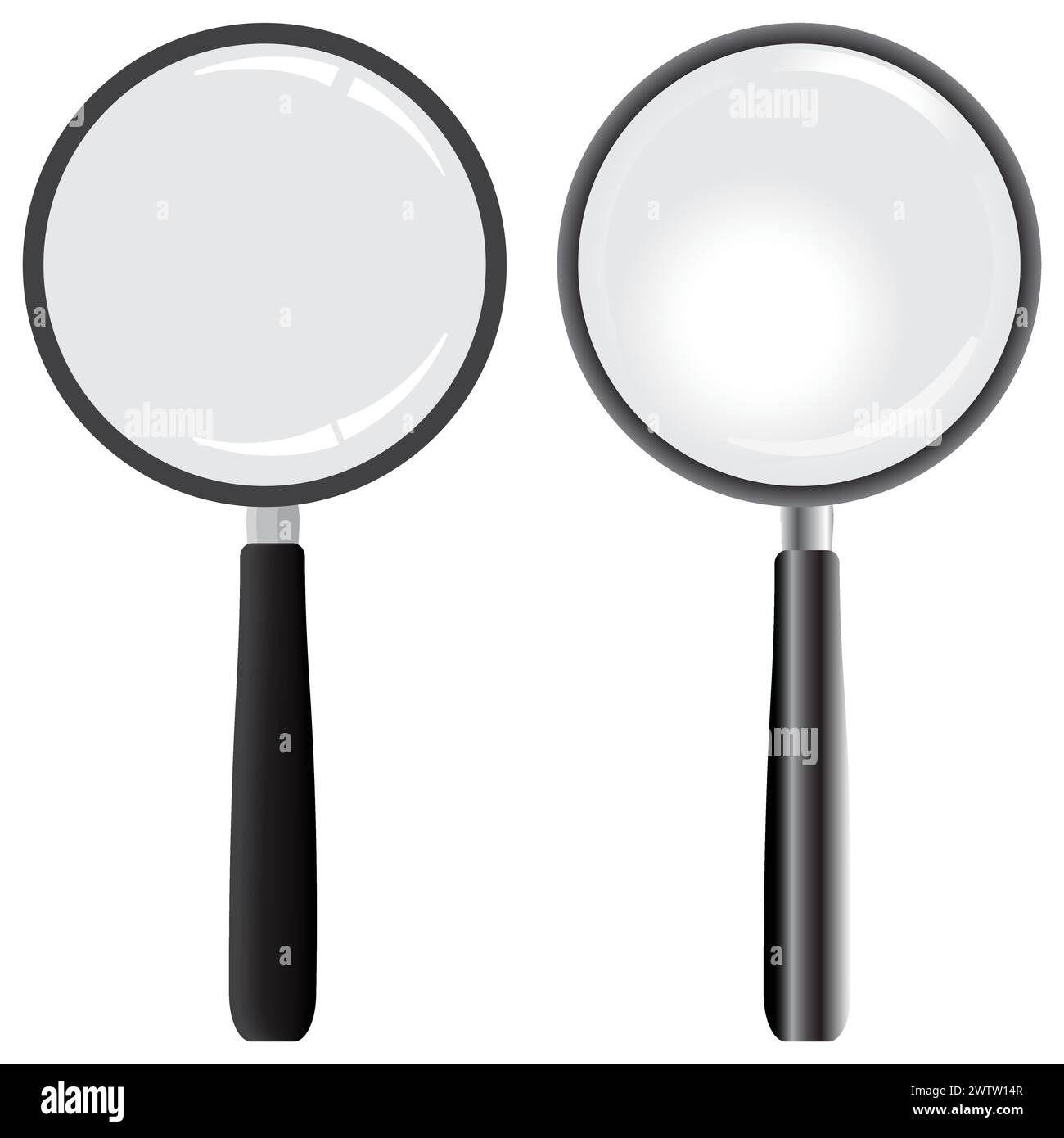 Loupe de vecteur de style réaliste et de dessin animé Illustration de Vecteur