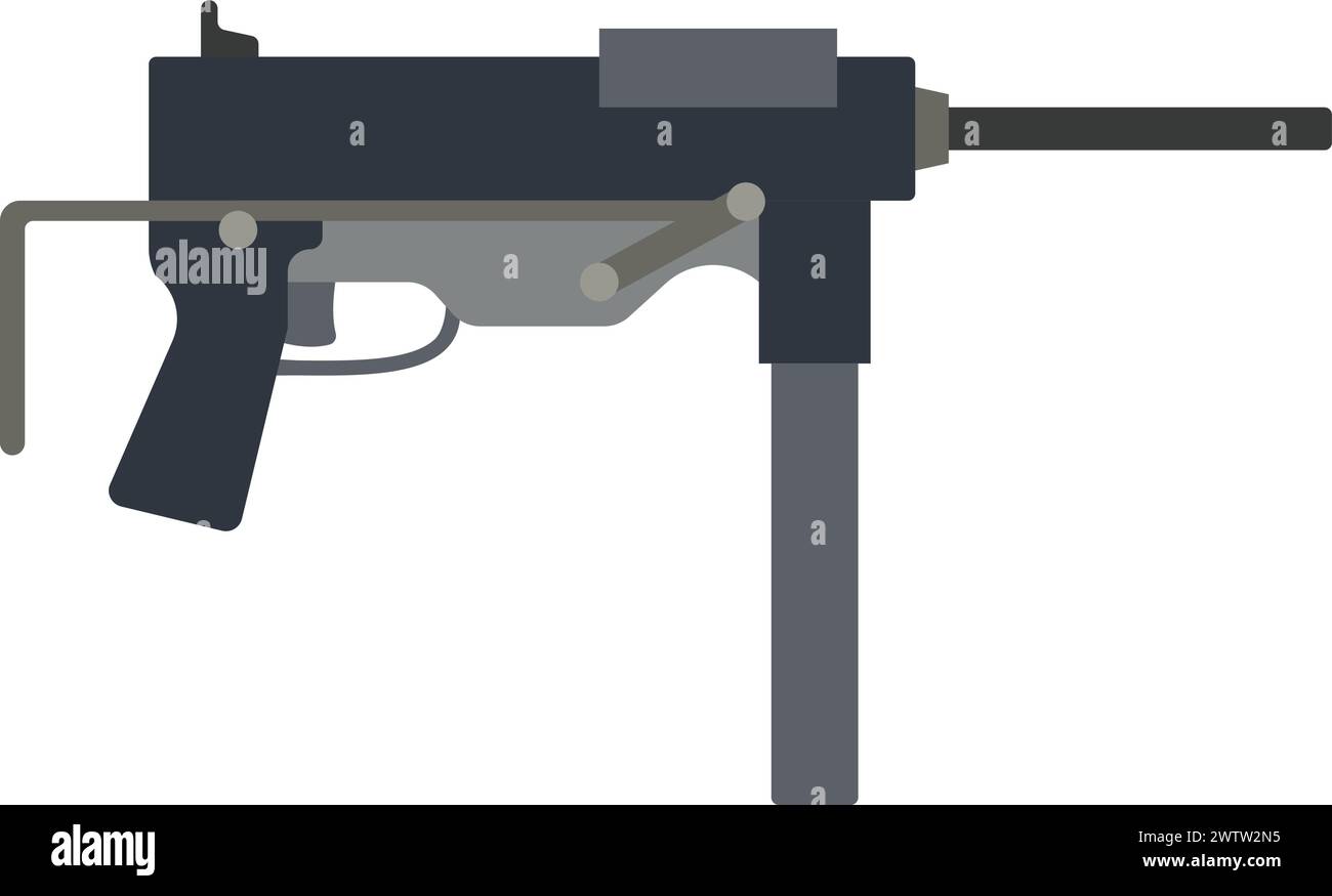 Arme à feu automatique. Icône de couleur arme de guerre Illustration de Vecteur