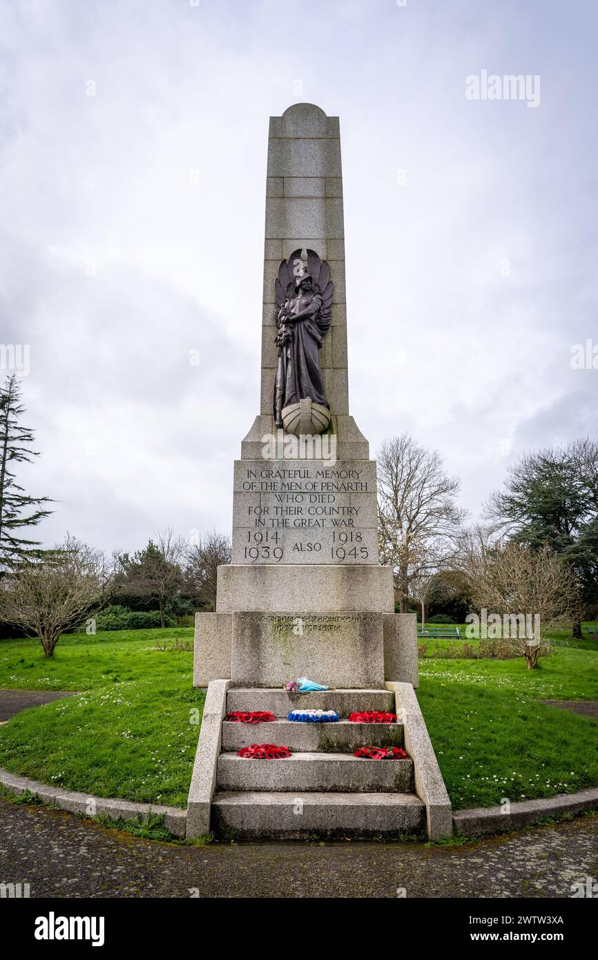 Mémorial de guerre à Alexandra Park, Penarth, pays de Galles du Sud Banque D'Images