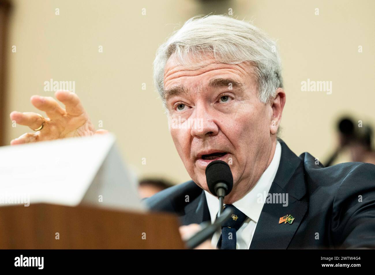 Washington, District de Columbia, États-Unis. 19 mars 2024. LE GÉNÉRAL KENNETH MCKENZIE JR. (Retraité), ancien commandant du commandement central des États-Unis, parlant lors d'une audience de la Commission des affaires étrangères de la Chambre au Capitole des États-Unis. (Crédit image : © Michael Brochstein/ZUMA Press Wire) USAGE ÉDITORIAL SEULEMENT! Non destiné à UN USAGE commercial ! Banque D'Images