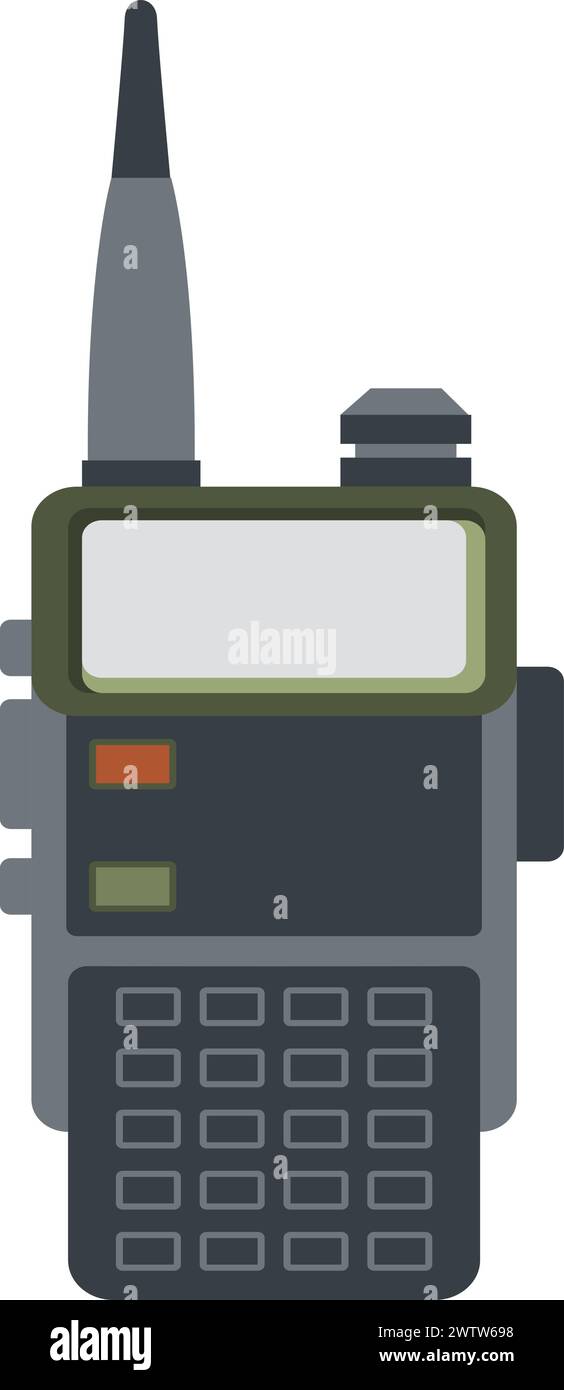 Icône couleur de radio portable militaire. Communication de l'armée Illustration de Vecteur