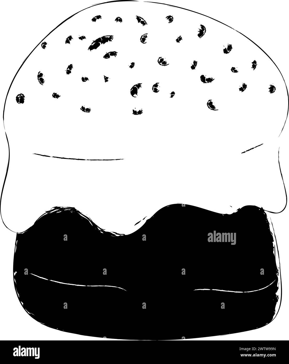 Forme des produits de boulangerie de Pâques. Gâteau de Pâques. Illustration vectorielle de produits de boulangerie de Pâques décorés de glaçons et de confiseries. Illustration de Vecteur