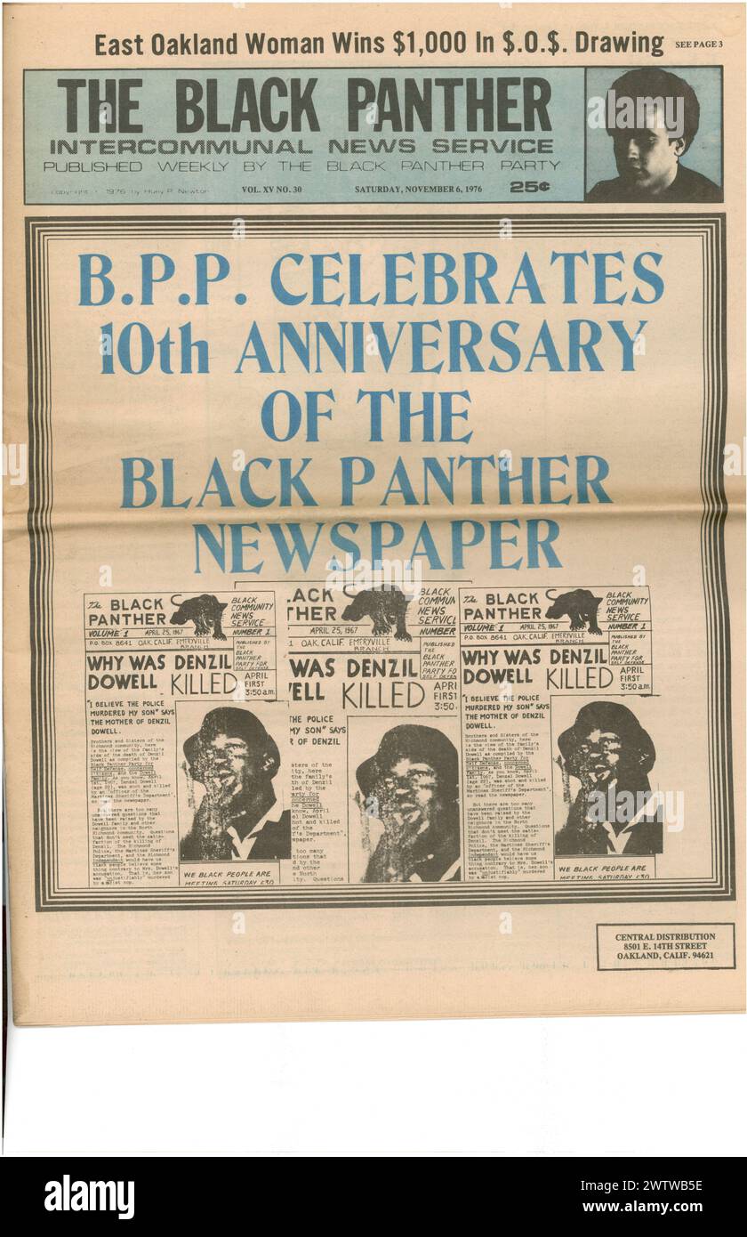 Le journal Black Panther Party Banque D'Images