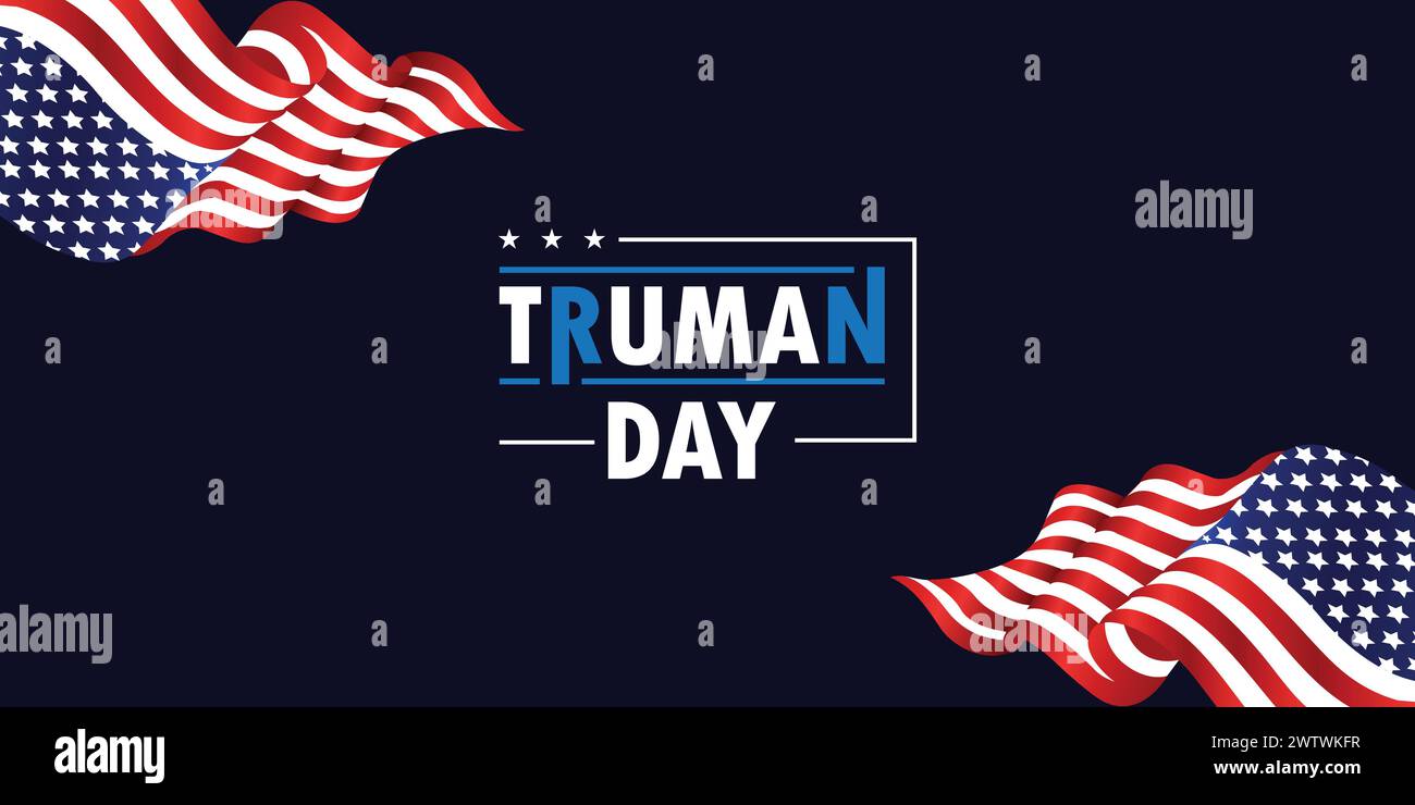 Vous pouvez télécharger des bannières et des modèles Truman Day sur votre smartphone, tablette ou ordinateur Illustration de Vecteur