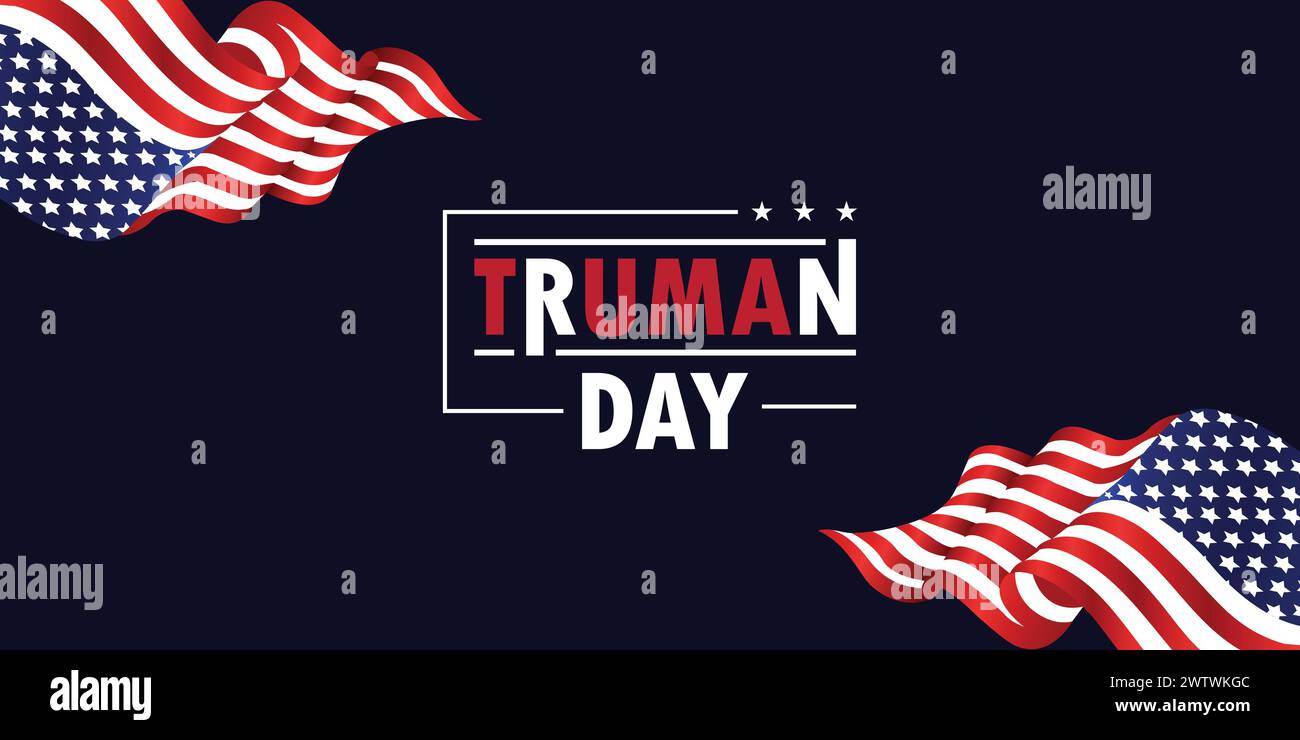 Vous pouvez télécharger des bannières et des modèles Truman Day sur votre smartphone, tablette ou ordinateur Illustration de Vecteur