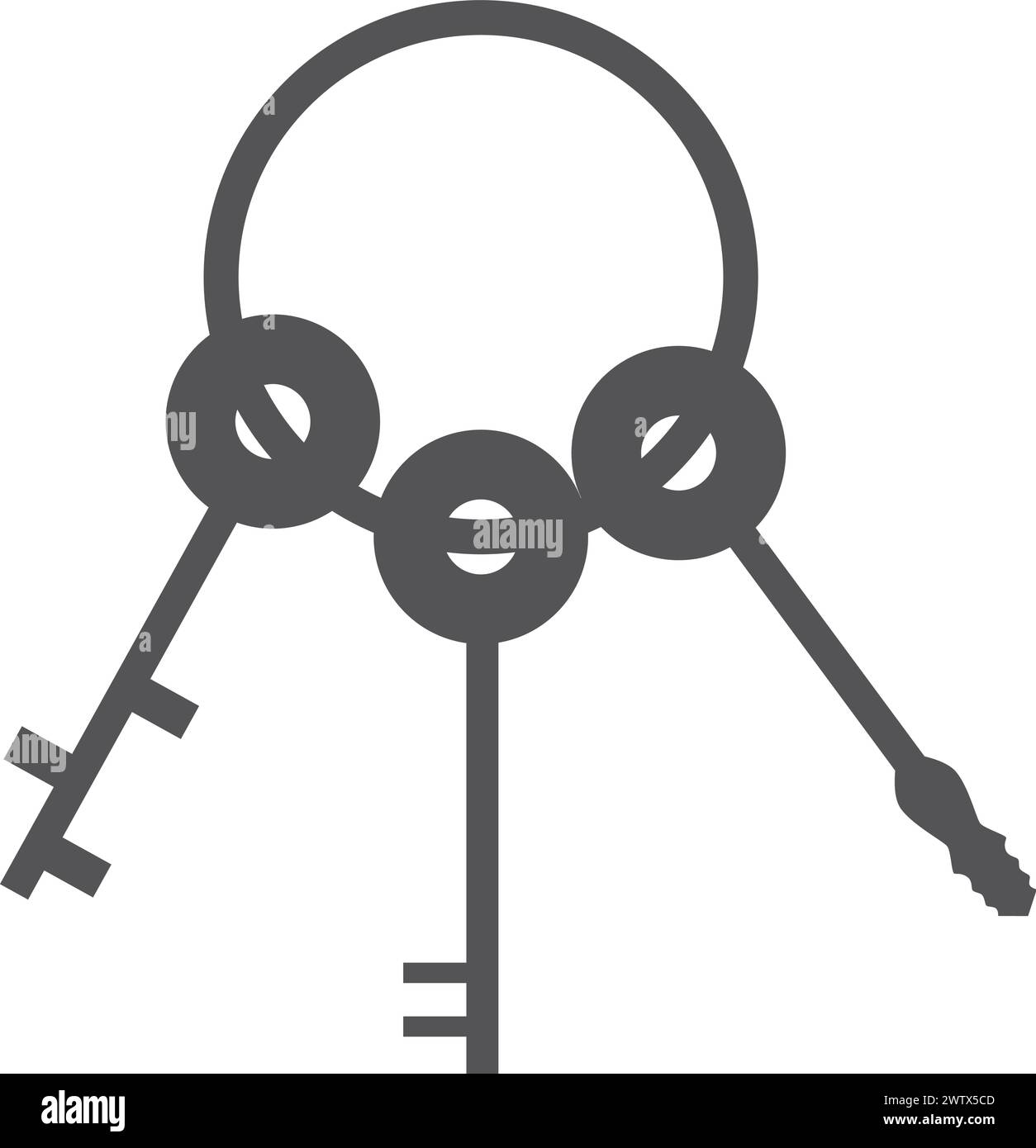 Bouquet de clés. Icône d'accès de sécurité aux verrous de maison Illustration de Vecteur