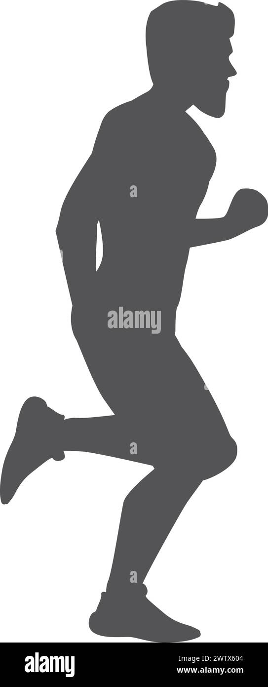 Running Man silhouette noire. Logo d'entraînement de l'athlète Illustration de Vecteur