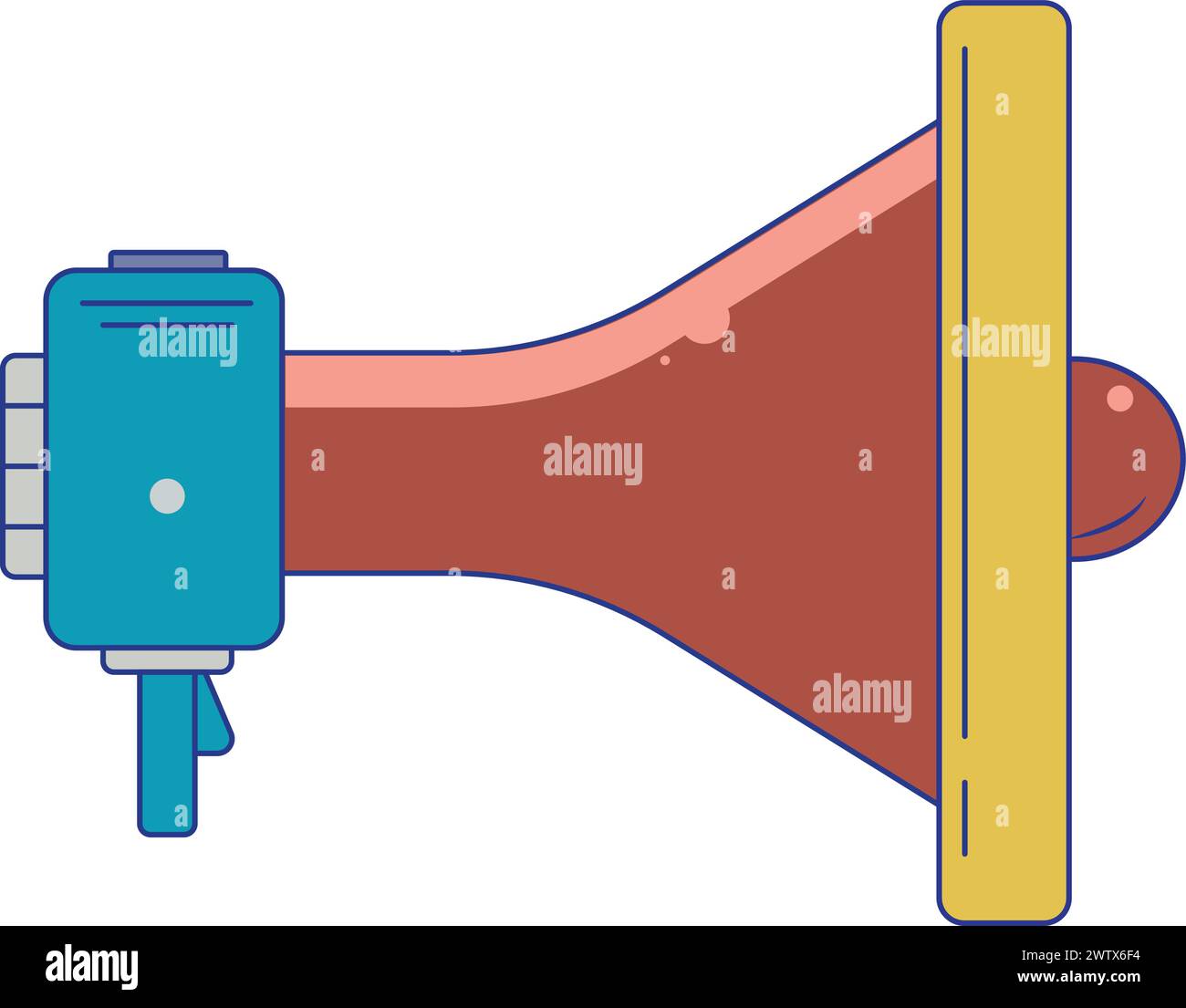 Mégaphone. Haut-parleur, haut-parleur, alerte bullhorn. Illustration vectorielle dans un style plat. Symbole de publicité et de promotion commerciale Illustration de Vecteur