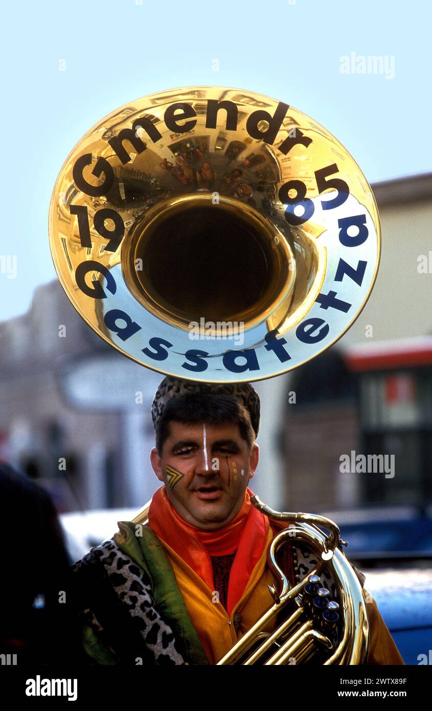 Musicien suisse du festival Guggenmusik, Salzbourg, Autriche Banque D'Images