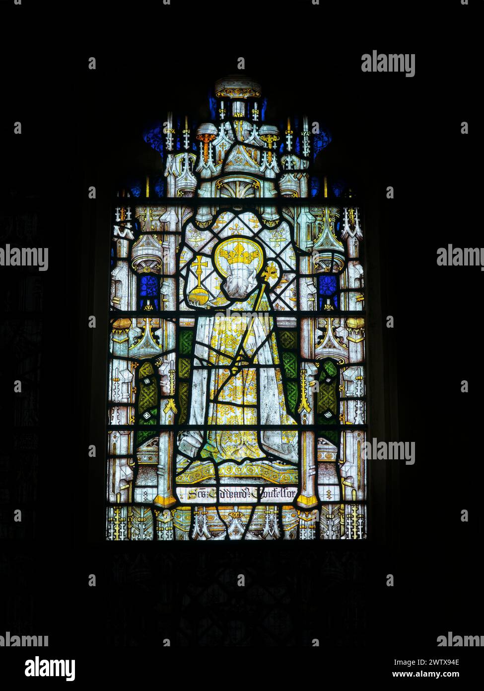 Saint Édouard le Confesseur, mort en 1066, dernier roi anglo-saxon d'Angleterre. Banque D'Images