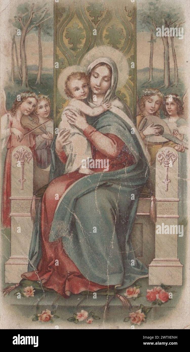 Plaque émaillée Ancienne Sancta Maria Mater Dei - À Sertir, Bon état, Occasion