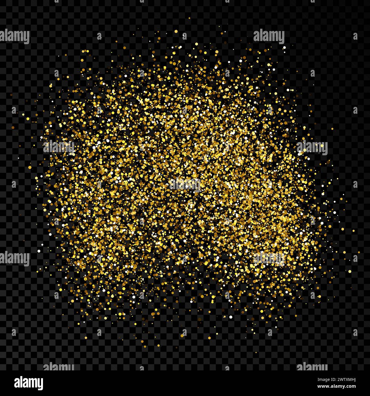 Toile de fond dorée scintillante sur un fond transparent foncé. Fond avec effet de paillettes dorées et espace vide pour votre texte. Illustration vectorielle Illustration de Vecteur