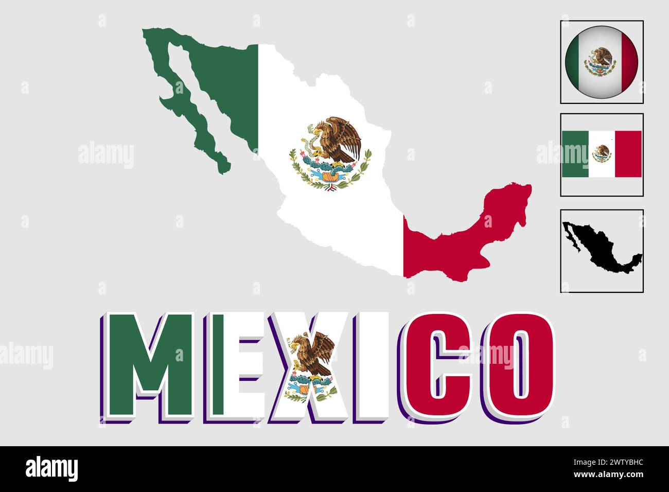 Drapeau et carte du Mexique dans un graphique vectoriel Illustration de Vecteur