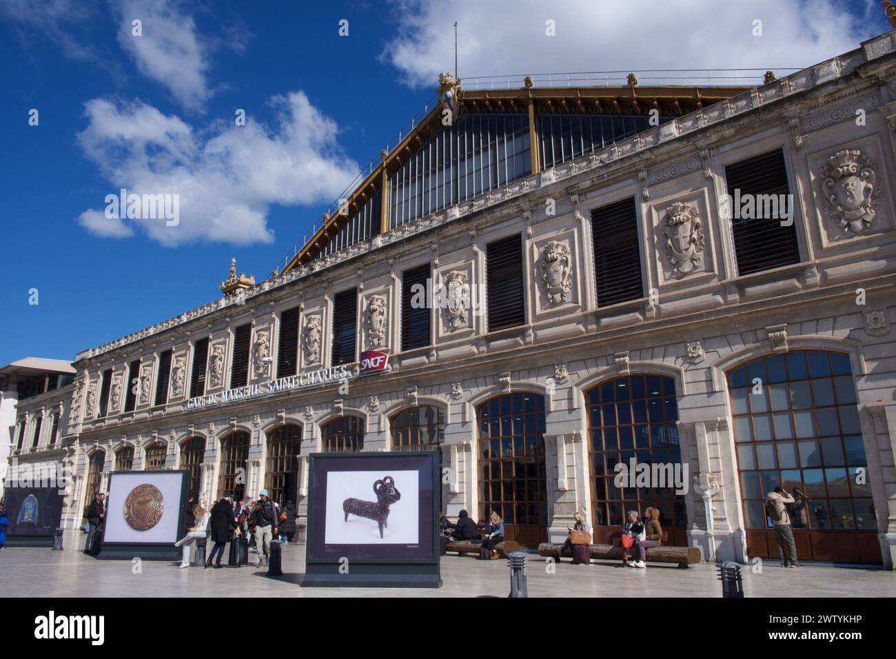Marseille St Charles la gare principale de la ville pour les voyageurs, Narvik Square Marseille France Banque D'Images