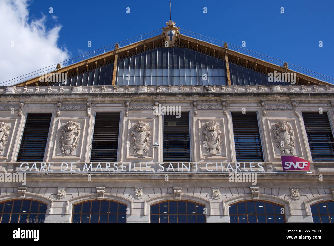 Marseille St Charles la gare principale de la ville pour les voyageurs, Narvik Square Marseille France Banque D'Images