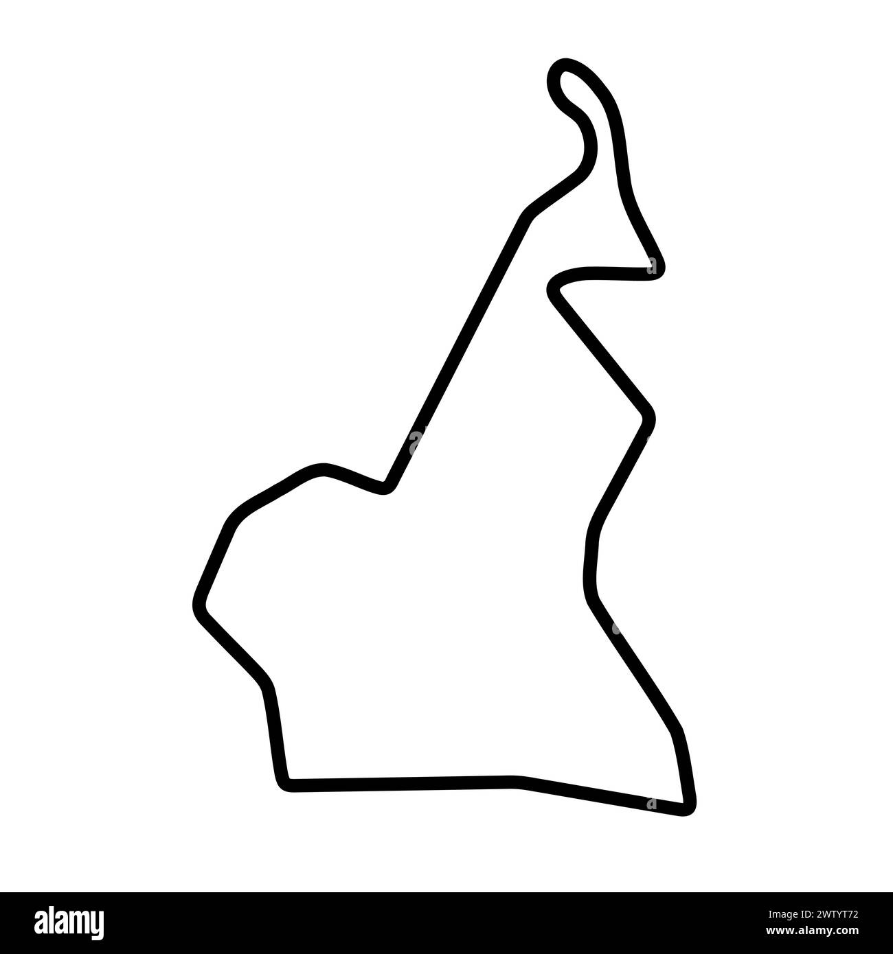 Cameroun pays carte simplifiée. Contour noir épais. Icône vectorielle simple Illustration de Vecteur