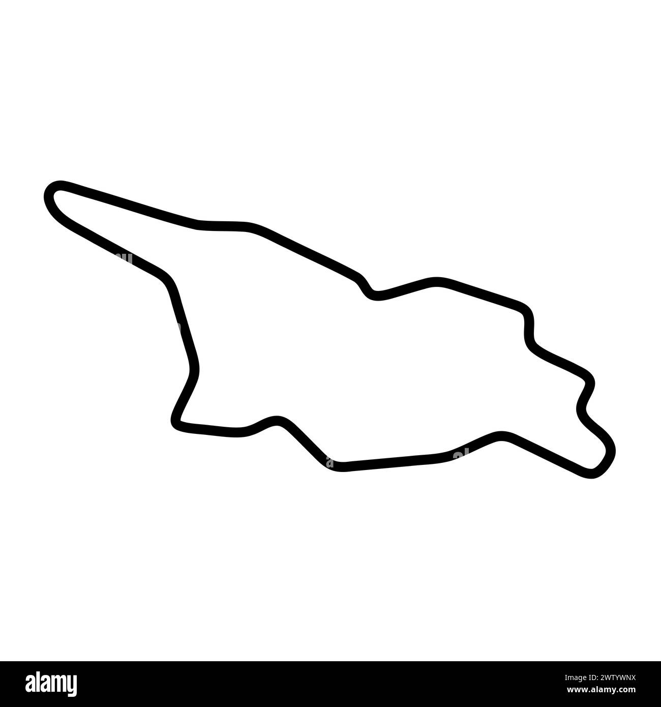 Carte simplifiée du pays de Géorgie. Contour noir épais. Icône vectorielle simple Illustration de Vecteur