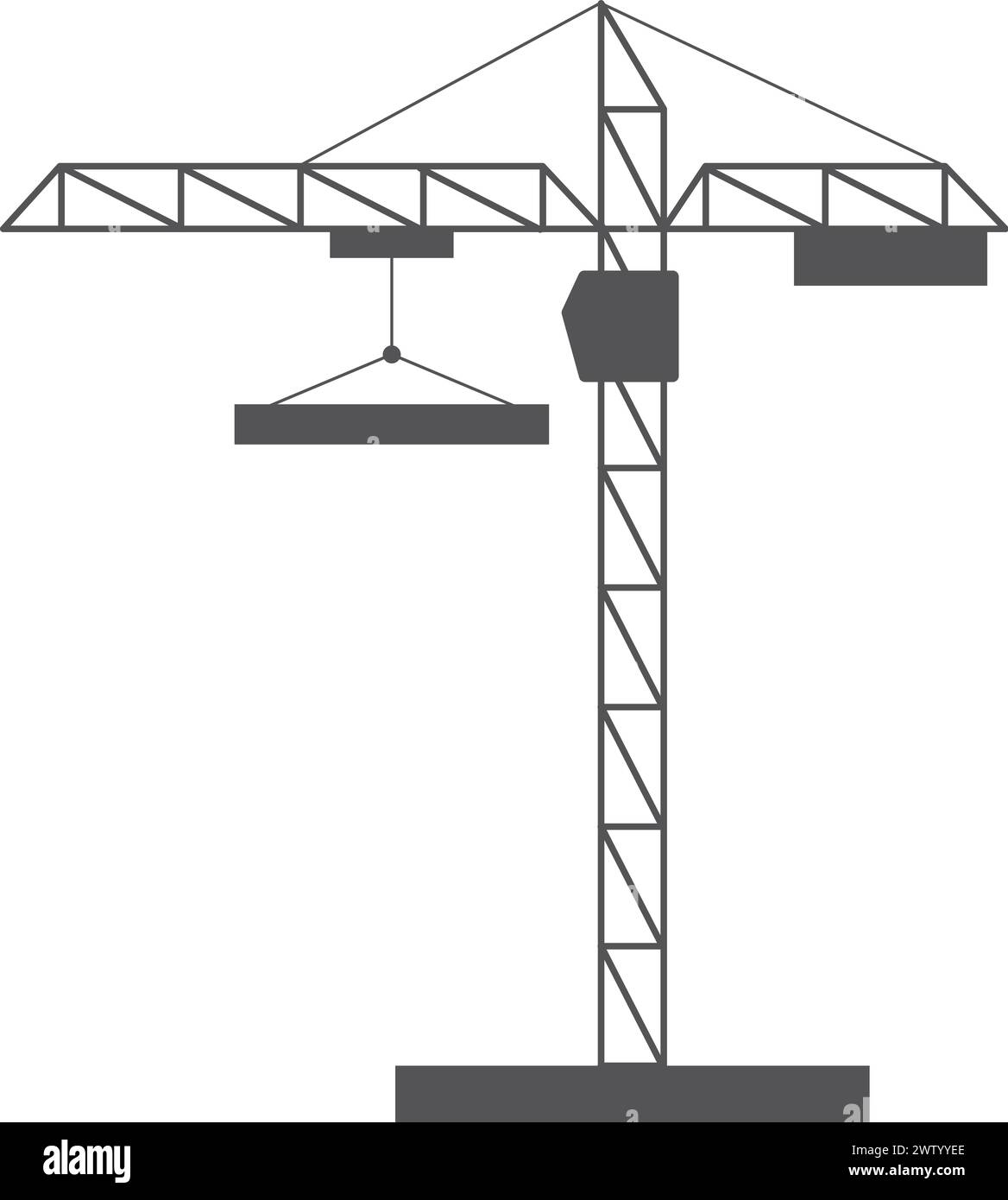 Icône noire de grue industrielle. Machine de construction Illustration de Vecteur