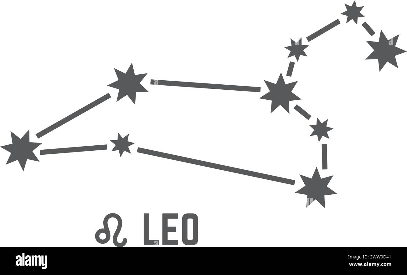 Signe stellaire Leo. Symbole de constellation de l'espace cosmique Illustration de Vecteur