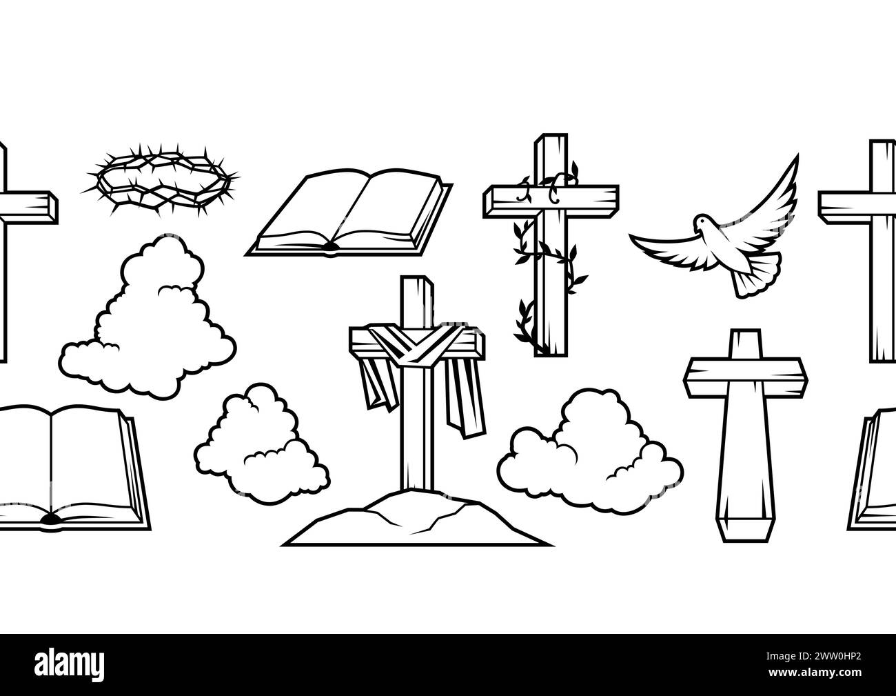 Motif sans couture joyeuse de Pâques. Fond avec symbole religieux. Illustration de Vecteur