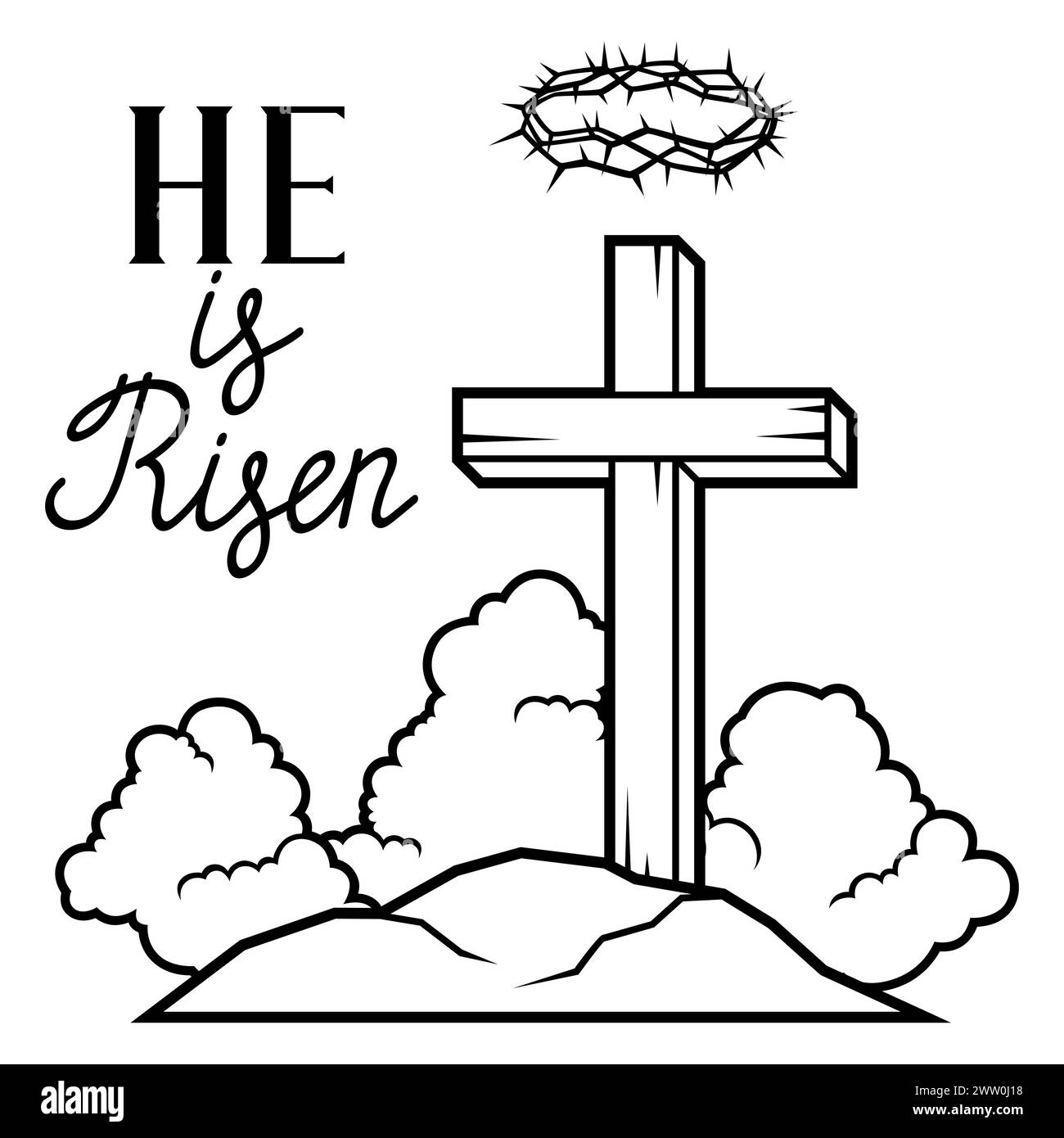 Joyeuses cartes de vœux de Pâques. Fond avec symbole religieux. Illustration de Vecteur