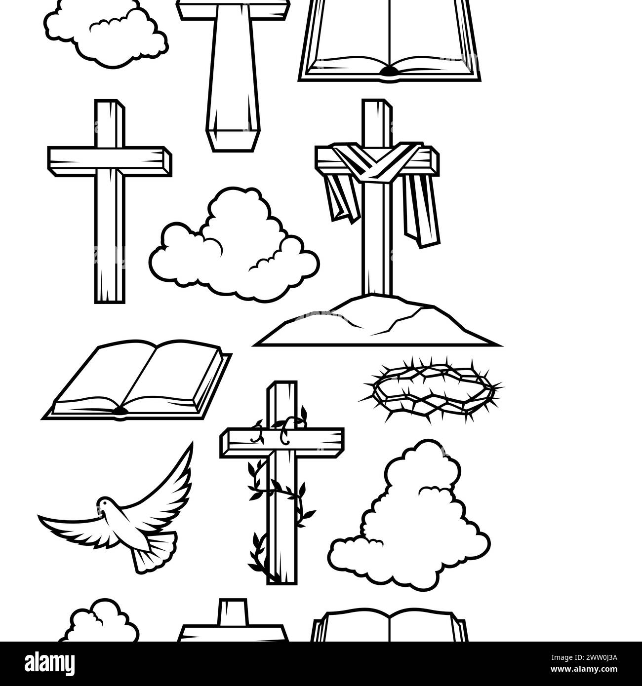 Motif sans couture joyeuse de Pâques. Fond avec symbole religieux. Illustration de Vecteur