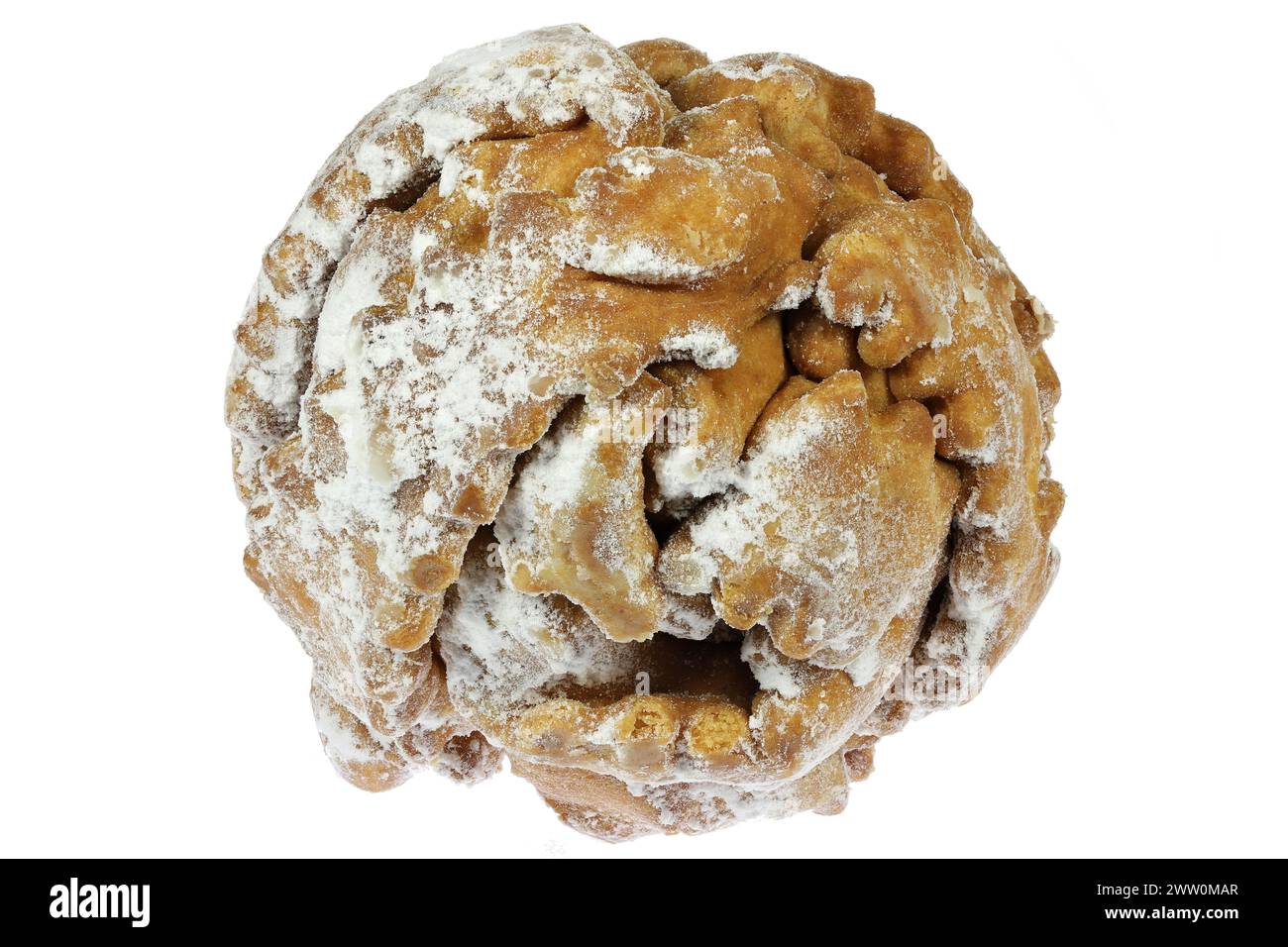 Rothenburger Schneeball (pâte boule de neige de la ville allemande de Rothenburg) isolé sur fond blanc Banque D'Images
