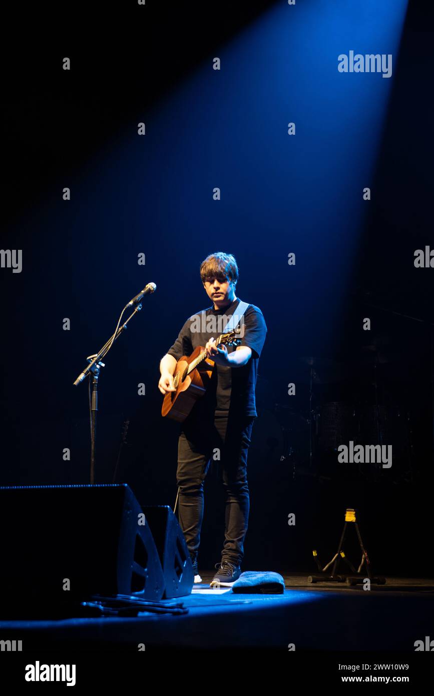 Manchester, Royaume-Uni. 20 mars 2024. Jake Bugg ouvre le premier de deux spectacles de retour à la maison pour Liam Gallagher et John Squire à Manchester Apollo. Cristina Massei/Alamy Live News Banque D'Images