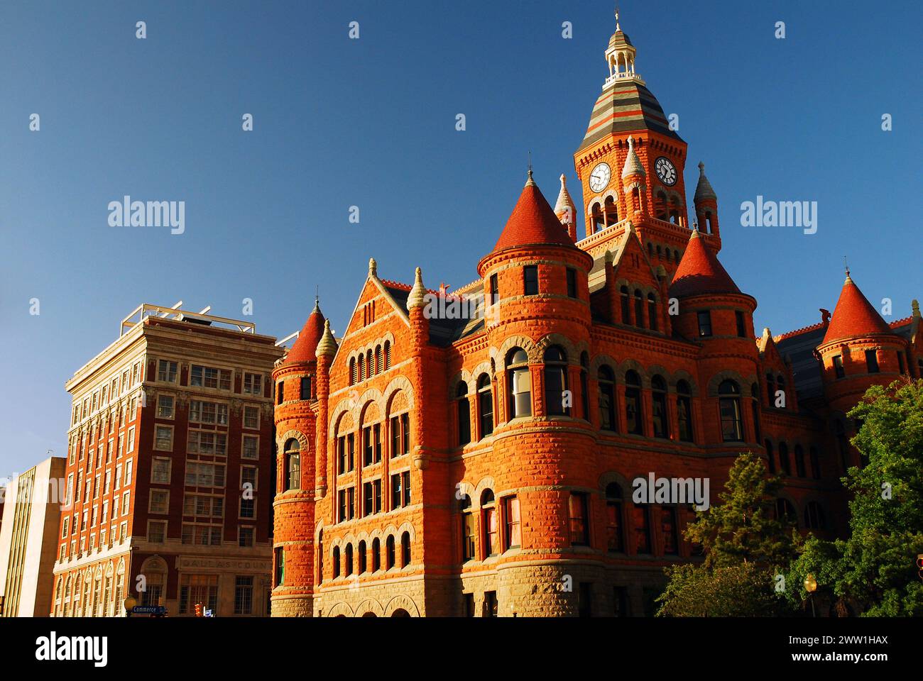 Le vieux palais de justice historique Red à Dallas Texas Banque D'Images