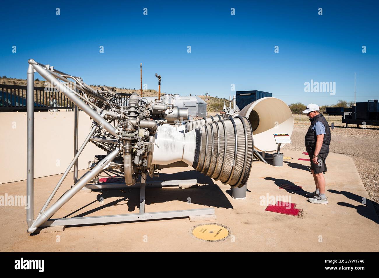 Le Titan missile Museum, qui abrite un missile nucléaire ICBM Titan II de déclassement. Moteurs de fusée. Sud de Tucson Arizona, États-Unis. Banque D'Images