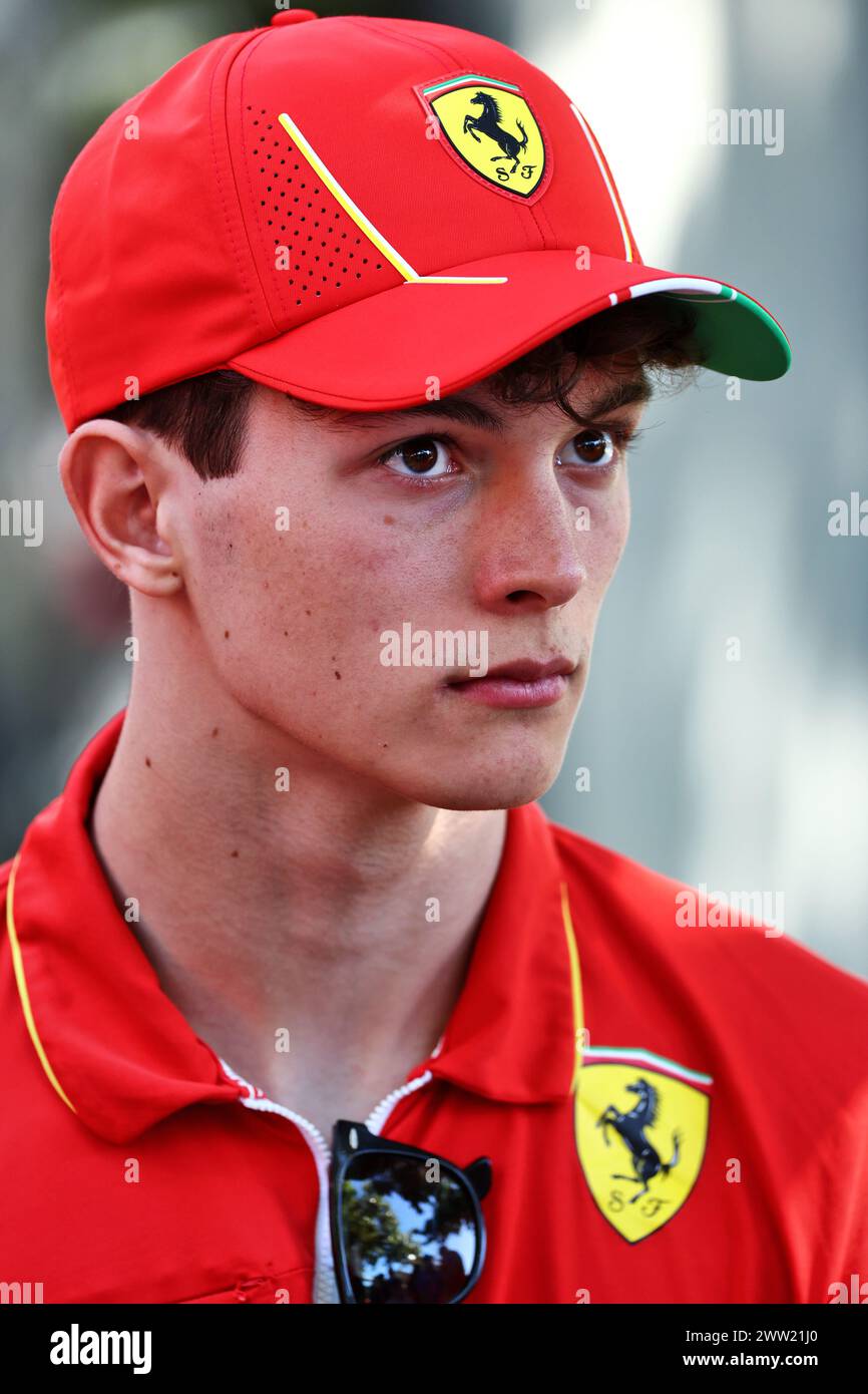 Melbourne, Australie. 21 mars 2024. Oliver Bearman (GBR) Ferrari Reserve Driver. Championnat du monde de formule 1, Rd 3, Grand Prix d'Australie, jeudi 21 mars 2024. Albert Park, Melbourne, Australie. Crédit : James Moy/Alamy Live News Banque D'Images