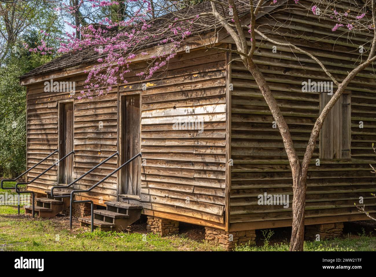 Cabane d'esclaves Hudson Farm du XIXe siècle au site du bureau de poste de Yellow River à Lilburn, comté de Gwinnett, Géorgie. (ÉTATS-UNIS) Banque D'Images