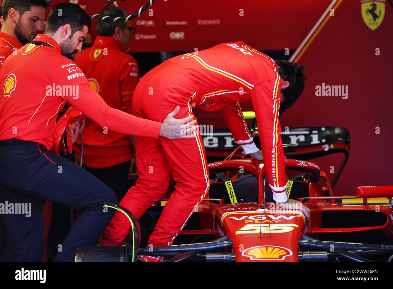 Melbourne, Australie. 21 mars 2024. Carlos Sainz Jr (ESP) Ferrari SF-24. 21.03.2024. Formula 1 World Championship, Rd 3, Australian Grand Prix, Albert Park, Melbourne, Australie, jour de préparation. Le crédit photo devrait se lire : XPB/Alamy Live News. Banque D'Images