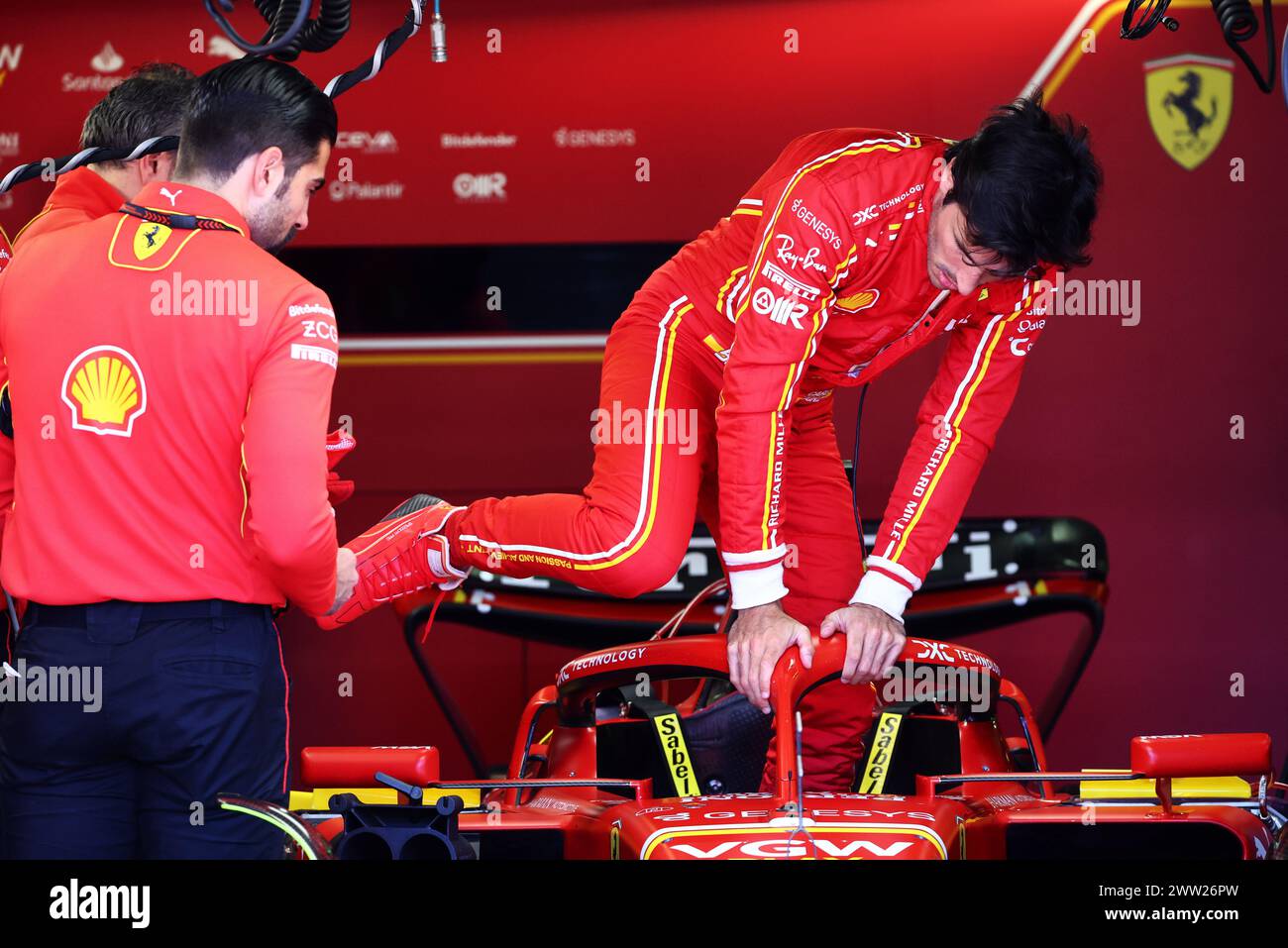 Melbourne, Australie. 21 mars 2024. Carlos Sainz Jr (ESP) Ferrari SF-24. 21.03.2024. Formula 1 World Championship, Rd 3, Australian Grand Prix, Albert Park, Melbourne, Australie, jour de préparation. Le crédit photo devrait se lire : XPB/Alamy Live News. Banque D'Images