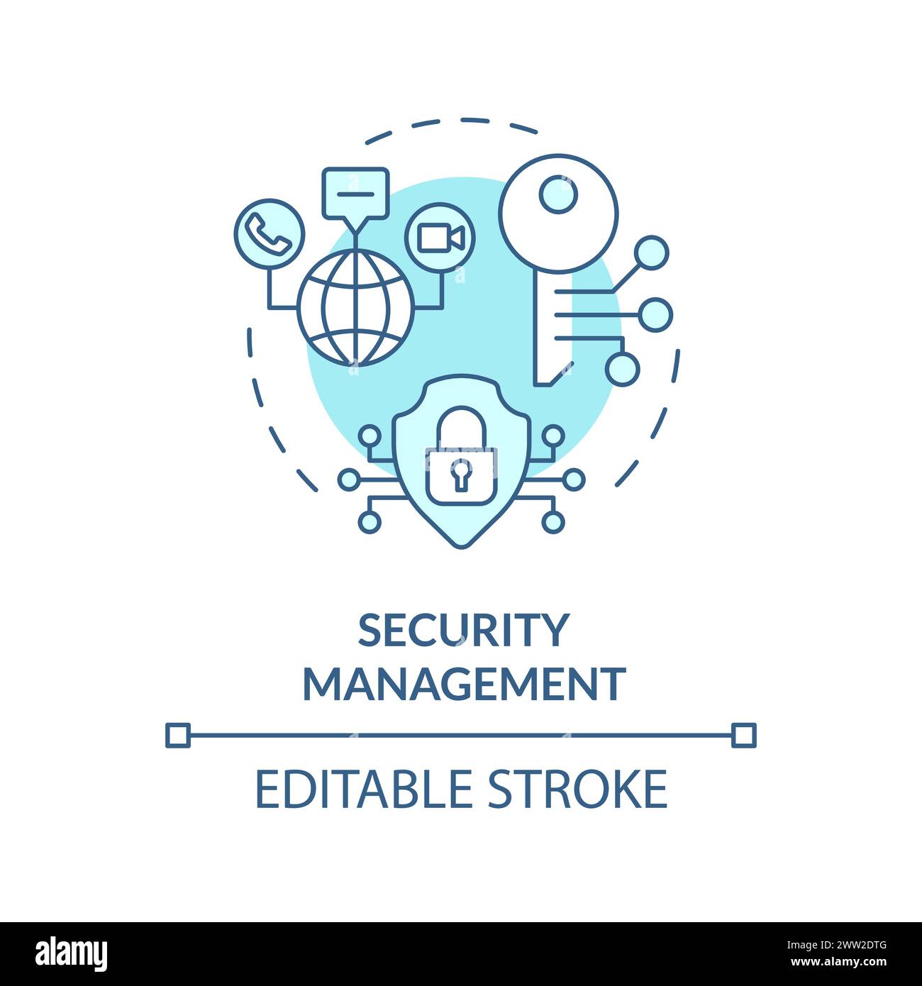 Icône de concept bleu de gestion de la sécurité Illustration de Vecteur