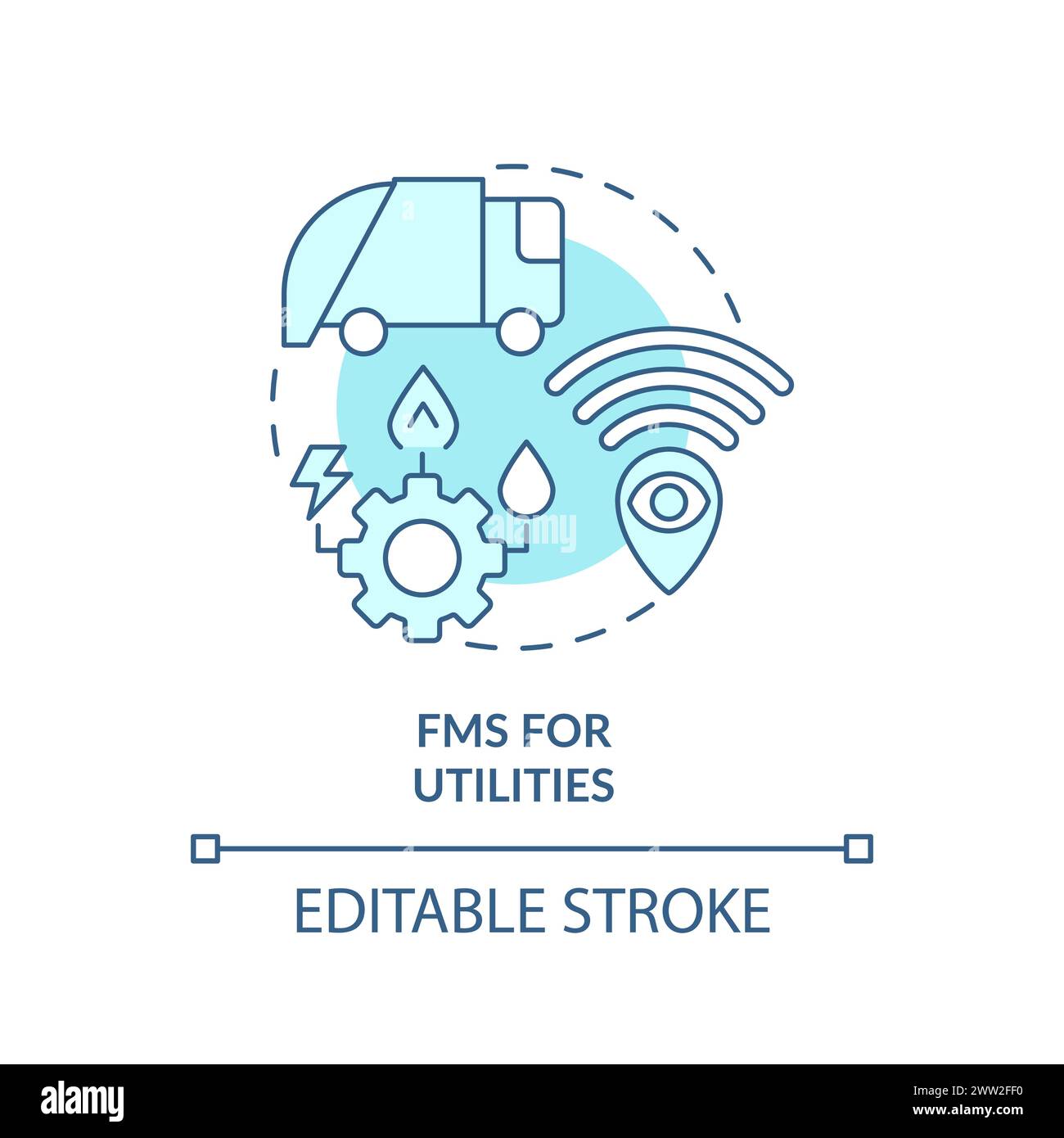 Icône de concept bleu clair FMS for Utilities Illustration de Vecteur