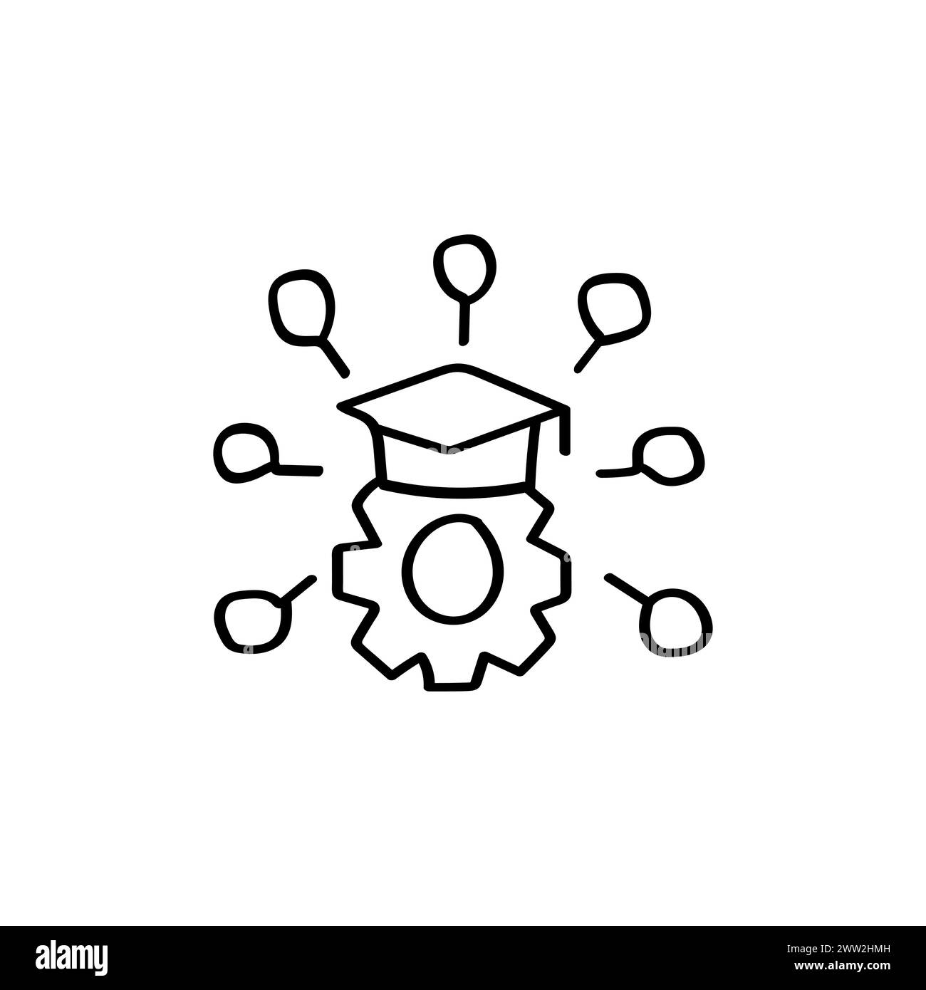 Icône plate dessinée à la main pour l'administration Illustration de Vecteur