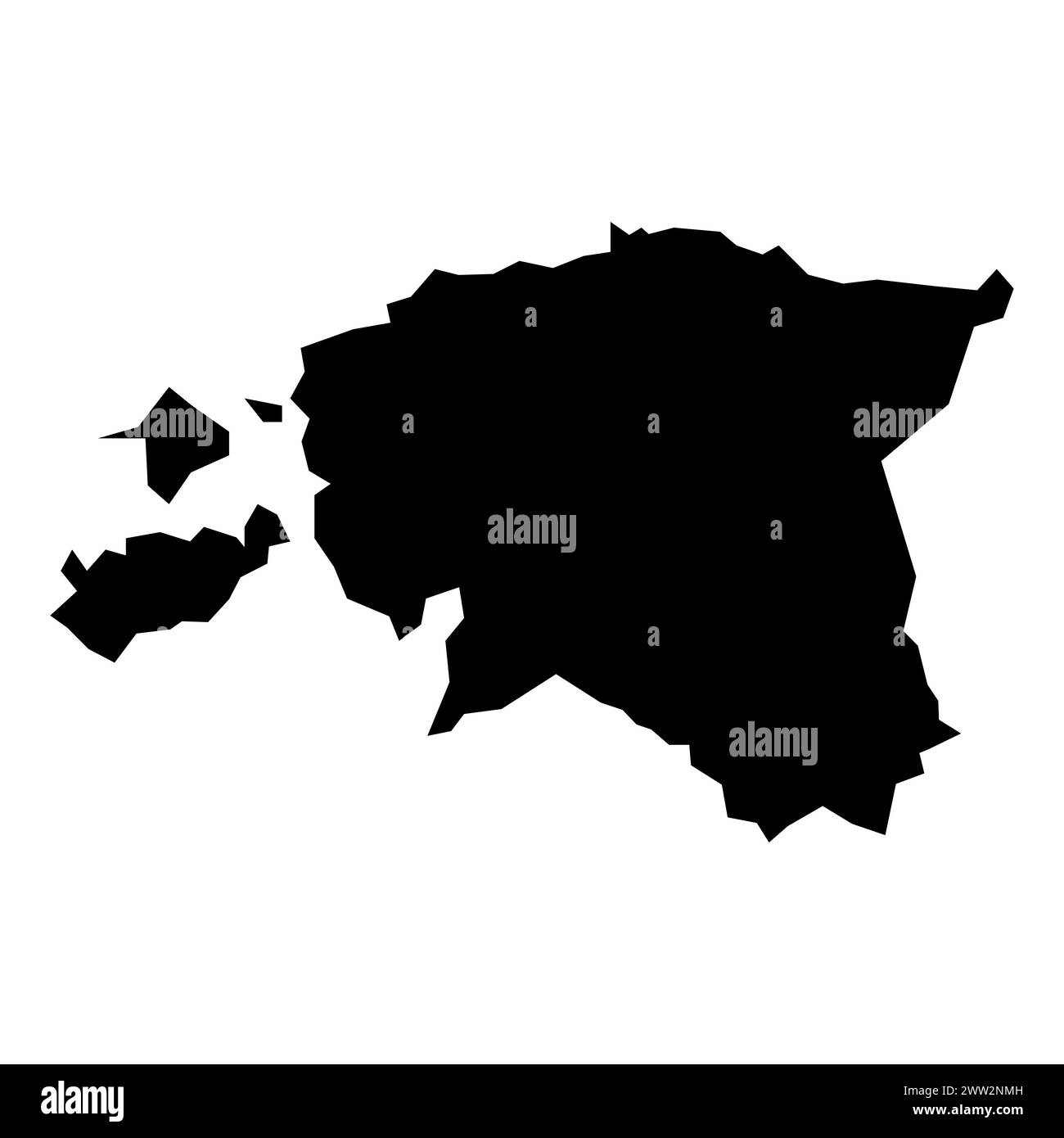 carte de vecteur noir estonie sur fond blanc Illustration de Vecteur