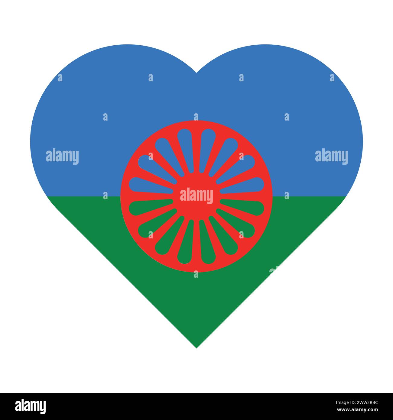 vecteur drapeau gipsy dans un coeur sur fond blanc Illustration de Vecteur
