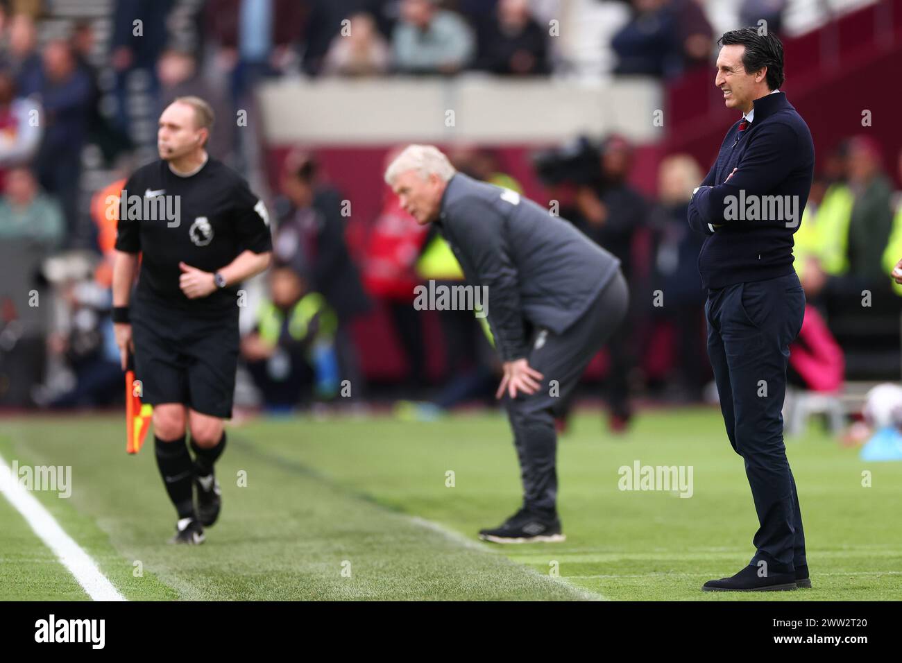 Aston Villa Manager Unai Emery - West Ham United v Aston Villa, premier League, London Stadium, Londres, Royaume-Uni - 17 mars 2024 usage éditorial exclusif - des restrictions de DataCo s'appliquent Banque D'Images