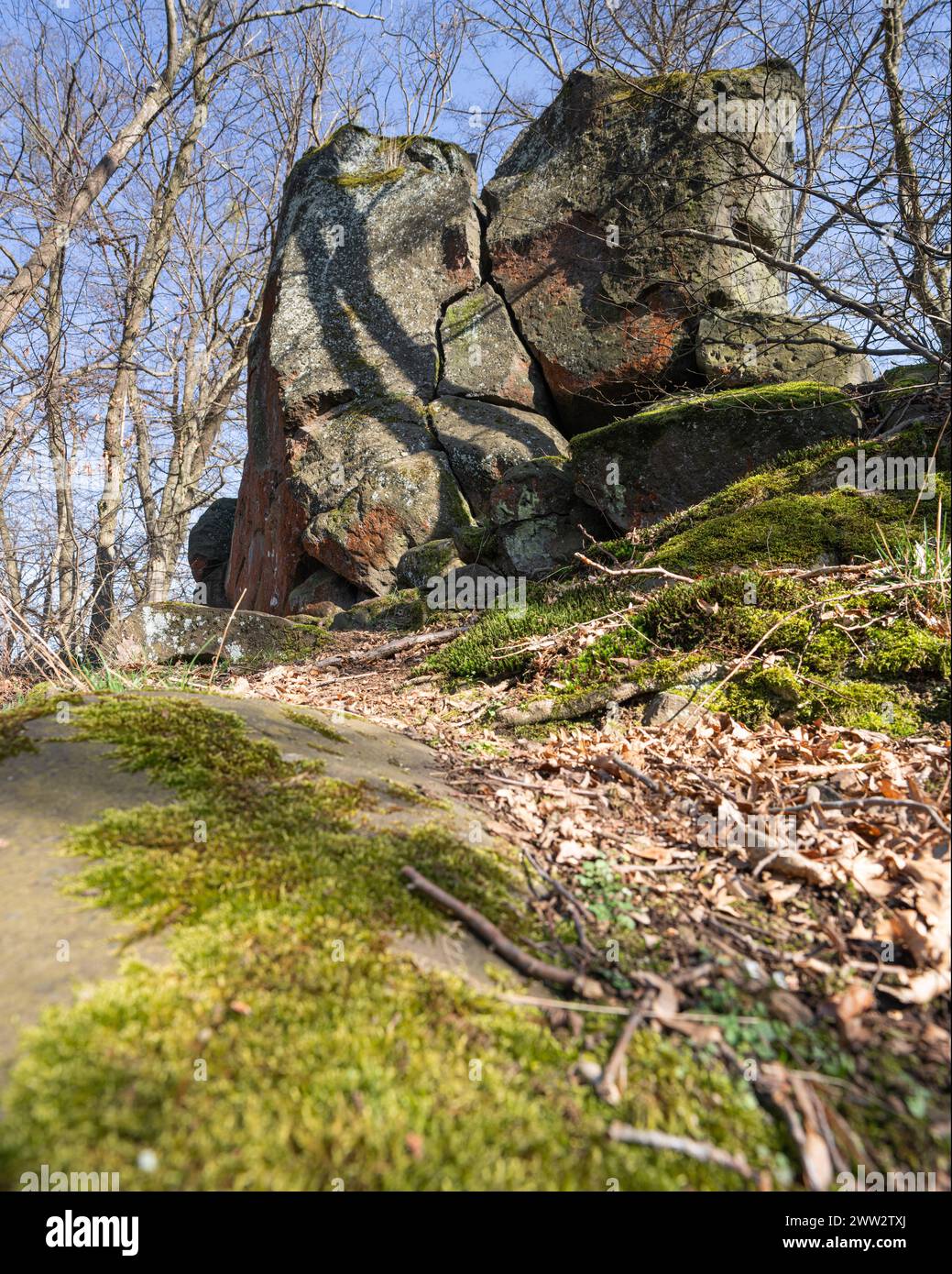Devils Rocks ; Brohl Valley ; Eifel ; Rhénanie-Palatinat ; Allemagne Banque D'Images