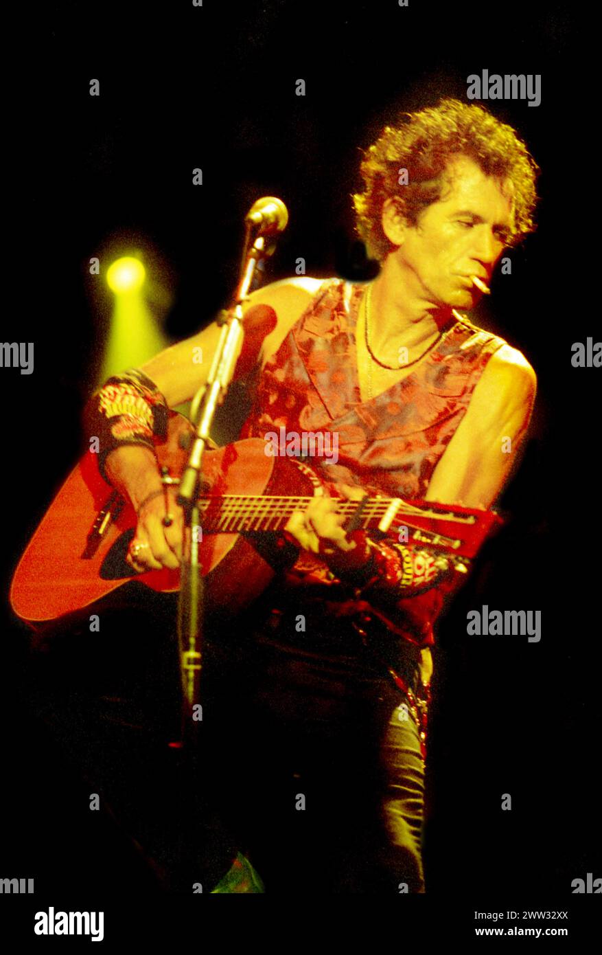 Keith Richards des Rolling Stones à Brixton Academy, Londres, Royaume-Uni, juillet 1995 Banque D'Images