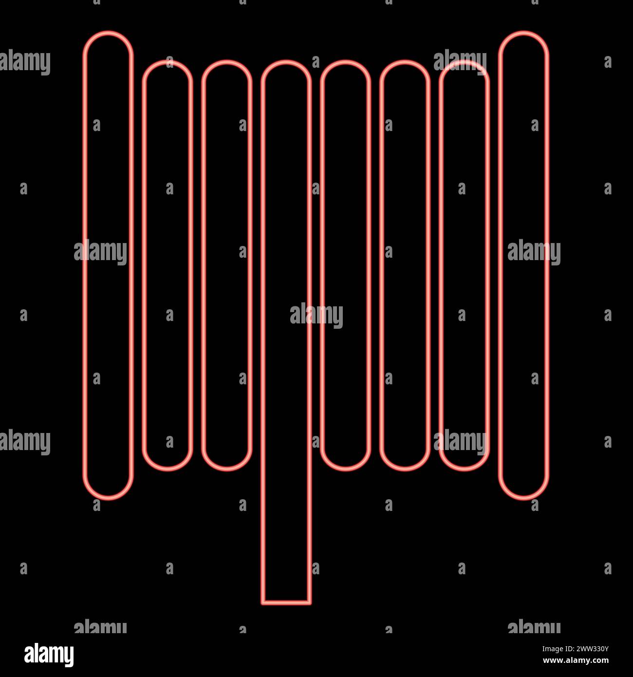 Bobine de fil de bobine de fil de néon bobine de couleur rouge illustration vectorielle image de style plat lumière Illustration de Vecteur