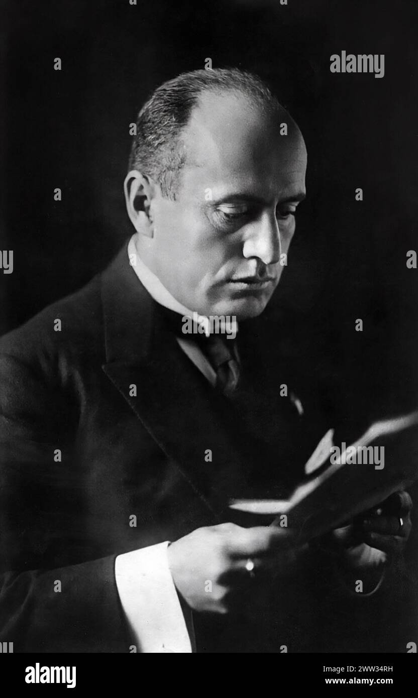 Benito Mussolini, 1927 - photographe V. Laviosa, Rome Banque D'Images