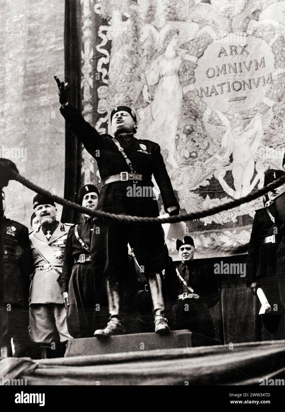 Benito Mussolini, années 1940, pendant la seconde Guerre mondiale Banque D'Images