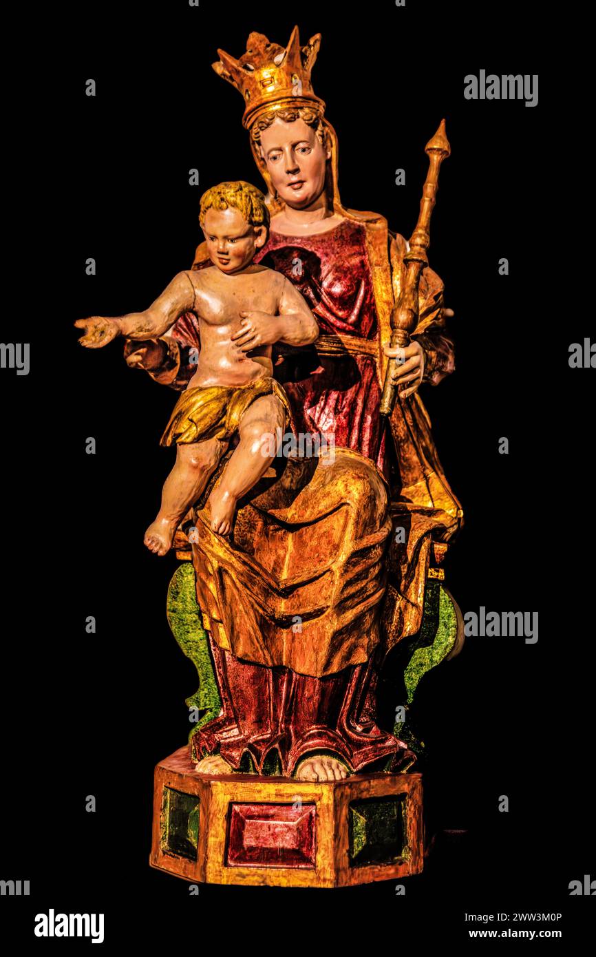 Vierge intronisée, atelier en Slavie frioulane, XVIe siècle, Palazzo Patriarcale, Musée Dioezesan avec les Galeries Tiepolo, XVIe siècle, Udine Banque D'Images