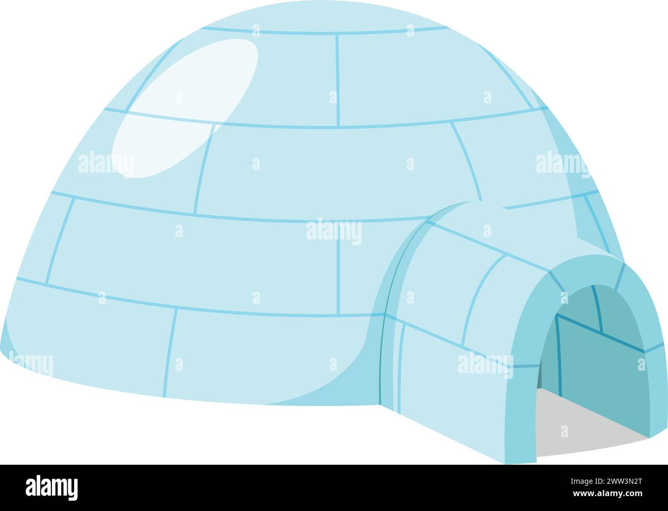 Illustration vectorielle d'un Igloo esquimau traditionnel dans le style de bande dessinée isolé sur fond blanc. Maisons traditionnelles de la série mondiale Illustration de Vecteur