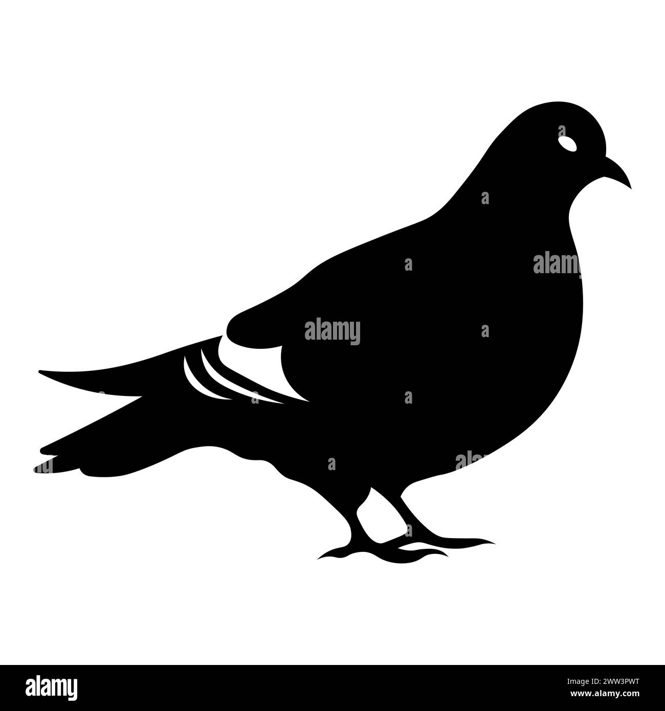 icône de pigeon vecteur noir sur fond blanc Illustration de Vecteur