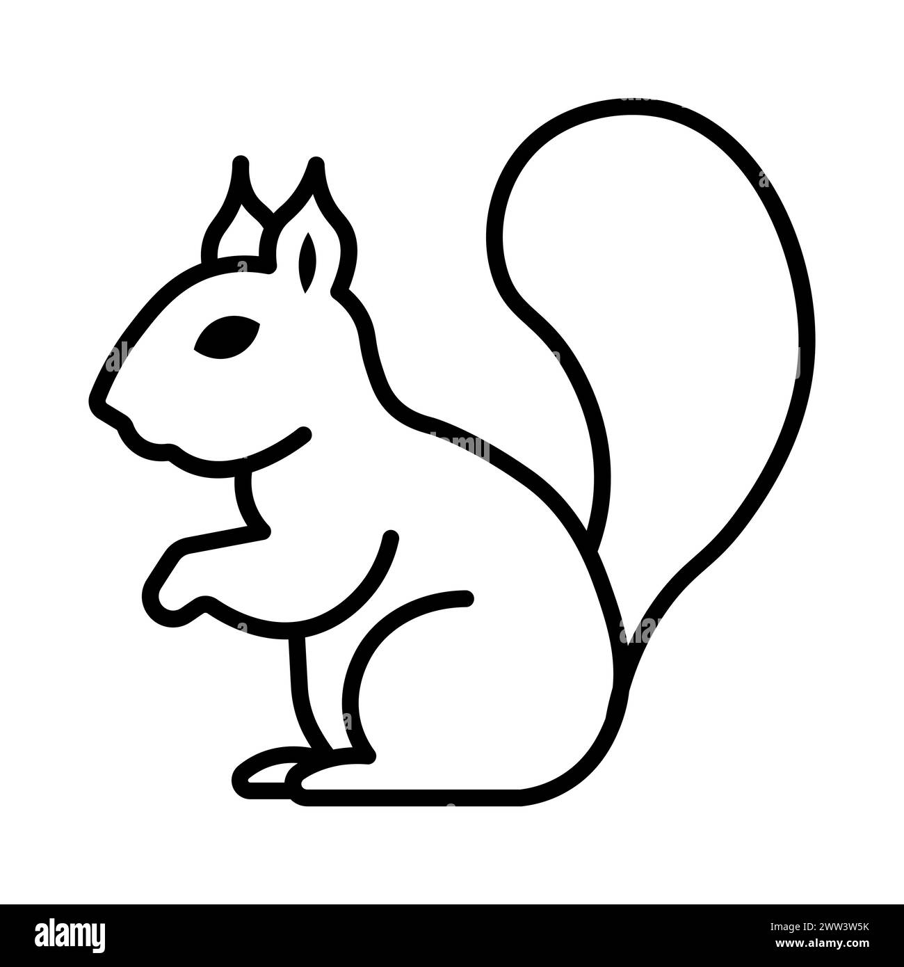 icône noire d'écureuil vectoriel sur fond blanc Illustration de Vecteur